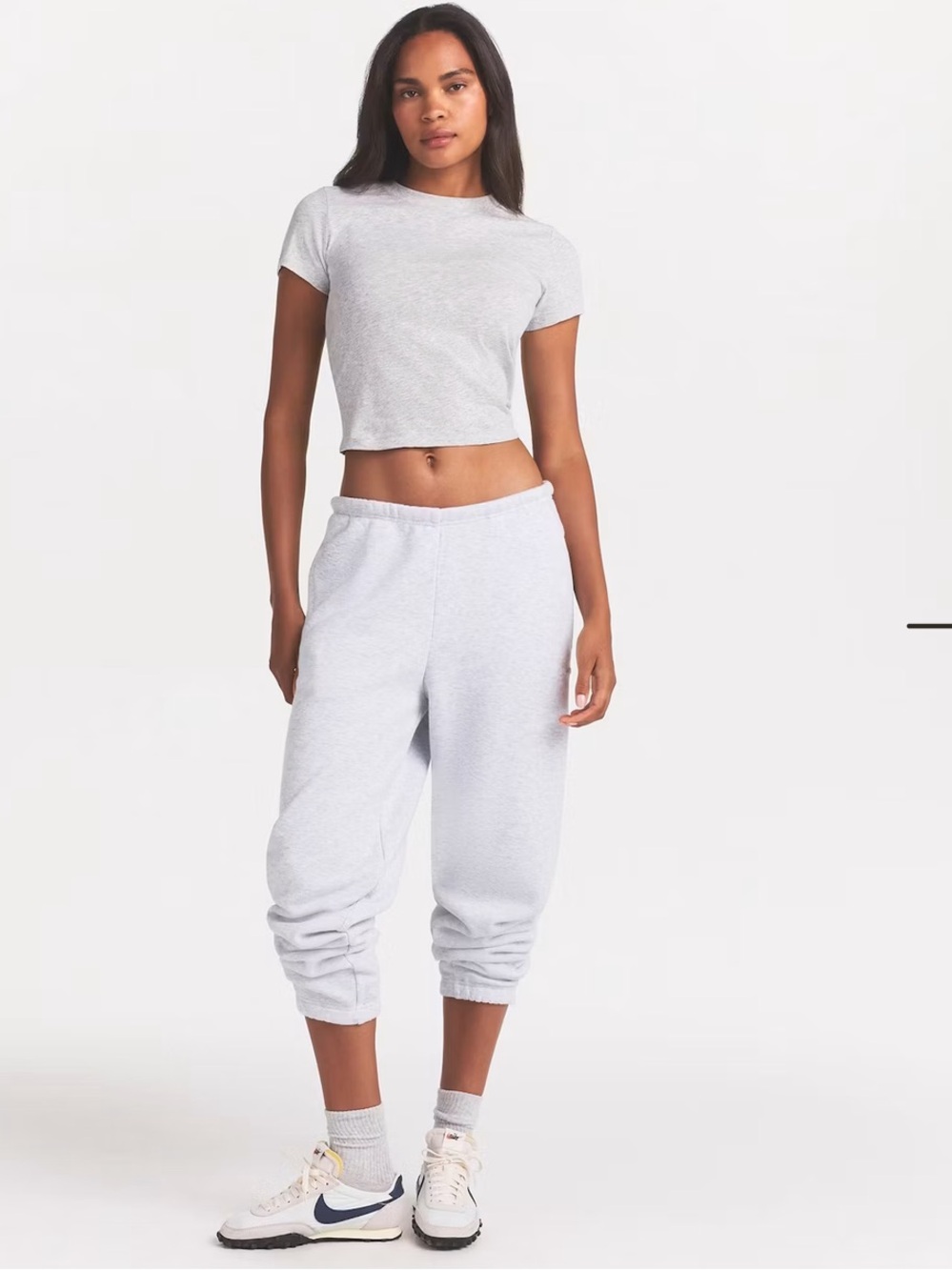 SKIMS Light Gray Cotton Fleece Joggers